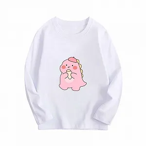 Дитяча кофта з довгими рукавами з динозавром, цукеркові кольори - Фото 1