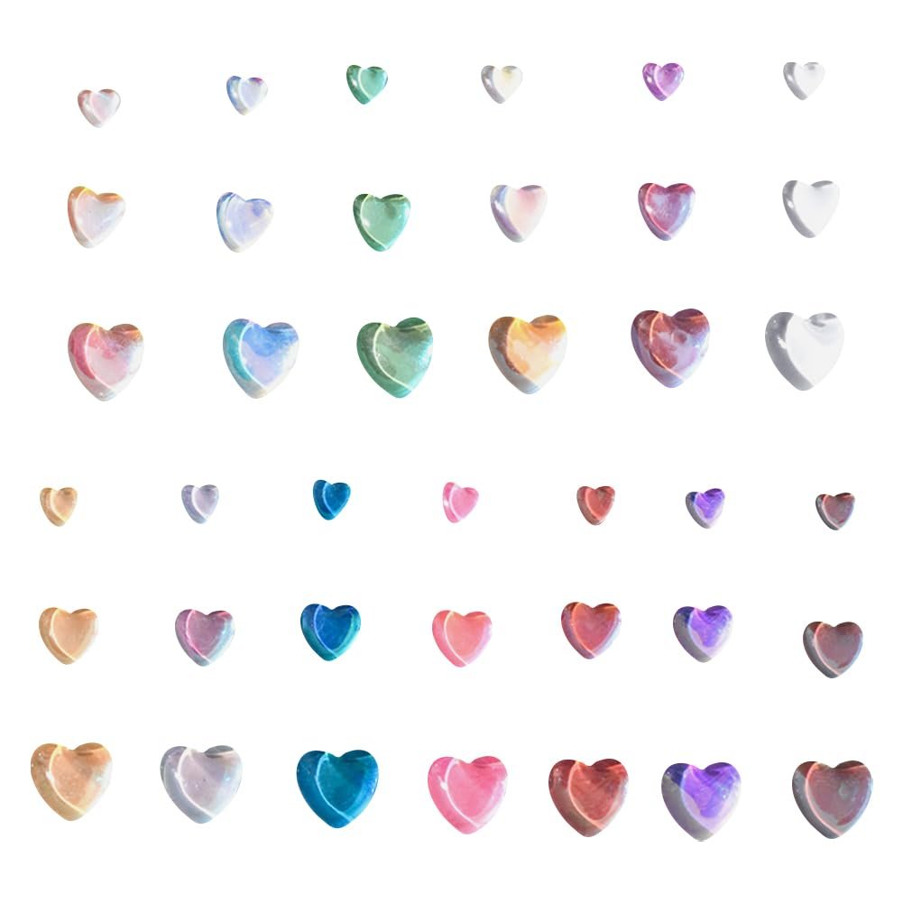 Наклейки для нігтів Стрази у формі серця Скло, фото №1