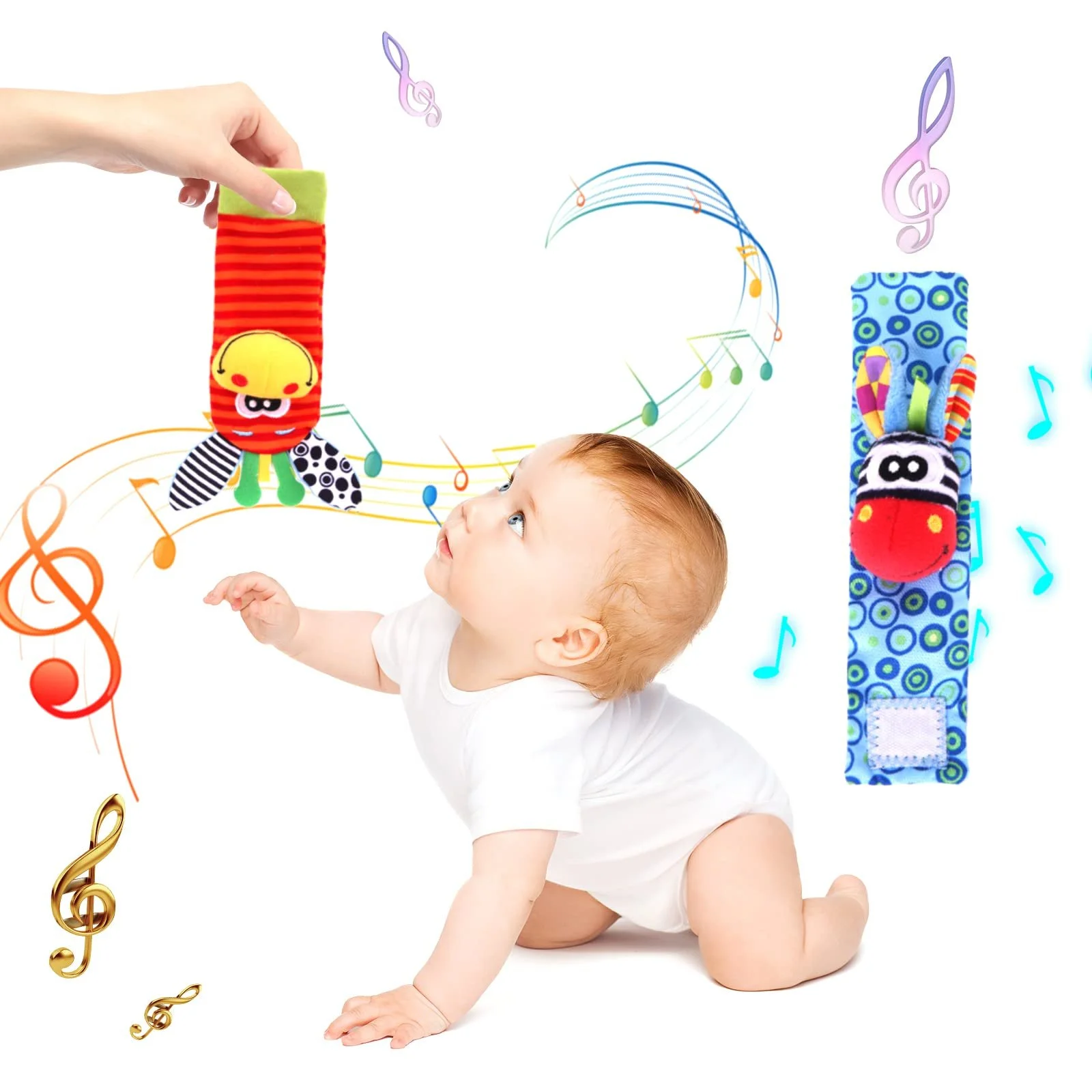 Носочки на запястья ACCEVO, игрушка для новорожденных 4 шт., фото №5 Носочки на запястья ACCEVO, игрушка для новорожденных 4 шт., фото №5