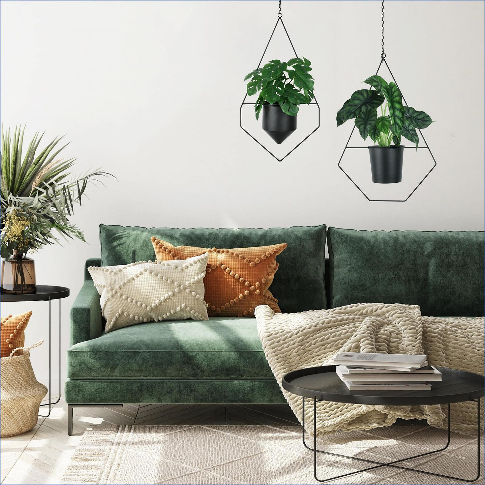 Підвісний вазон alma home Набір з 2 підвісних кошиків Металевий з гачком та подовжувачем ланцюга Чорний, фото №7 Підвісний вазон alma home Набір з 2 підвісних кошиків Металевий з гачком та подовжувачем ланцюга Чорний, фото №7