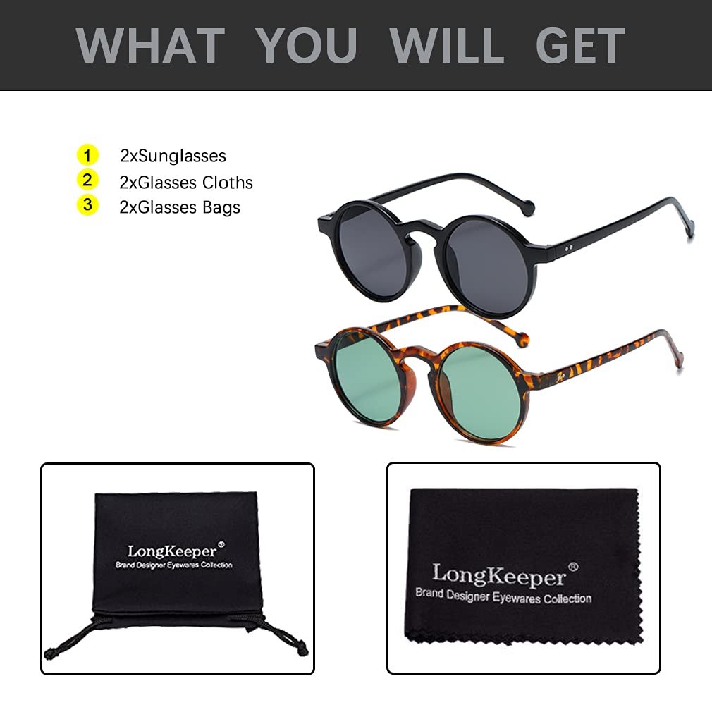 Круглі сонцезахисні окуляри Long Keeper Unisex Маленькі круглі ретро вінтажні, фото №4