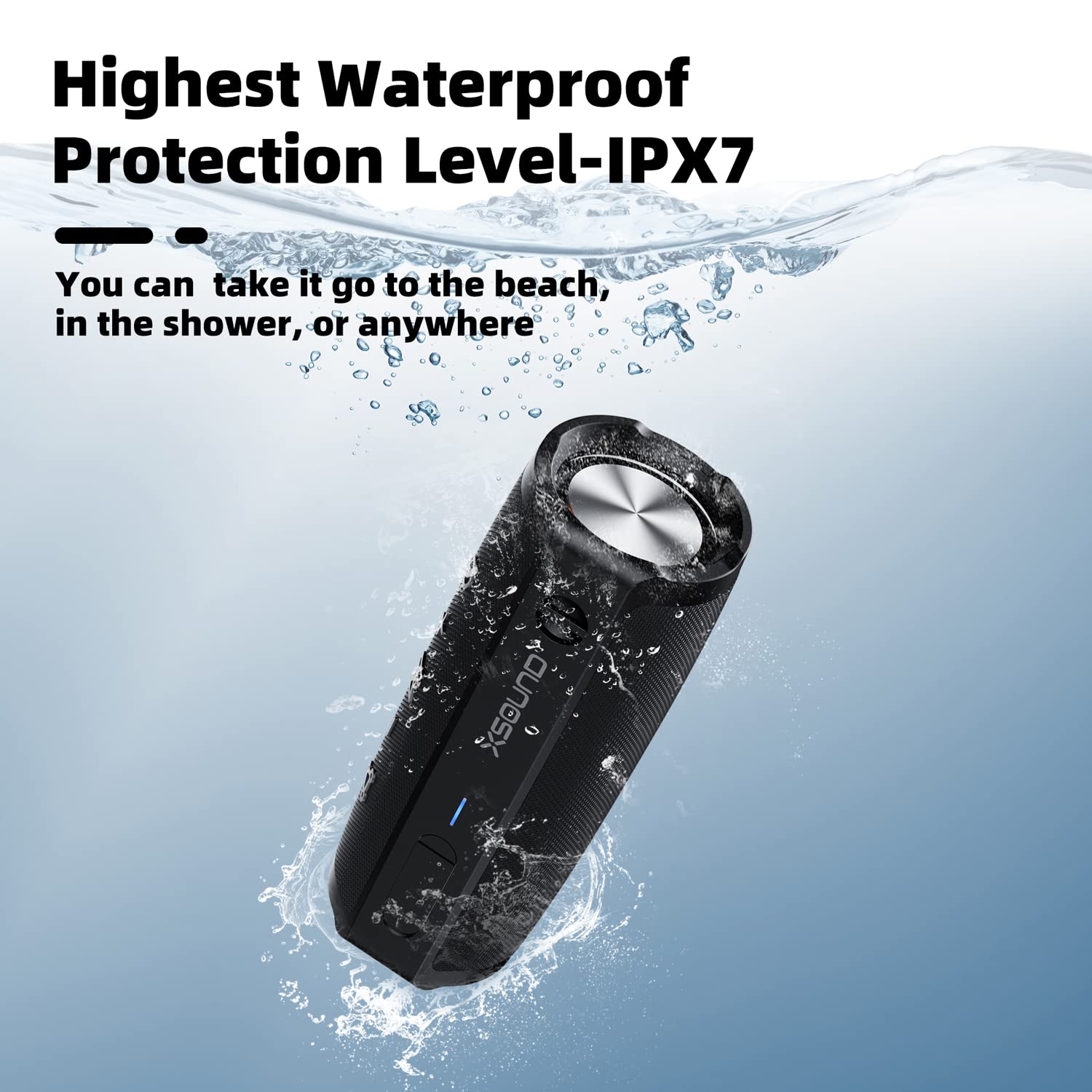 Колонка XSOUND FunPlay Pro Bluetooth Беспроводная Водонепроницаемая 30W с Сабвуфером 20 часов воспроизведения IPX7 Тип-C Быстрая зарядка, фото №5