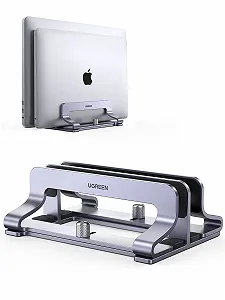 Підставка для ноутбука UGREEN Vertical Aluminium 2 Slot, для MacBook Pro/Air, iPad, Huawei, Surface, Dell, HP та інших - Фото 1