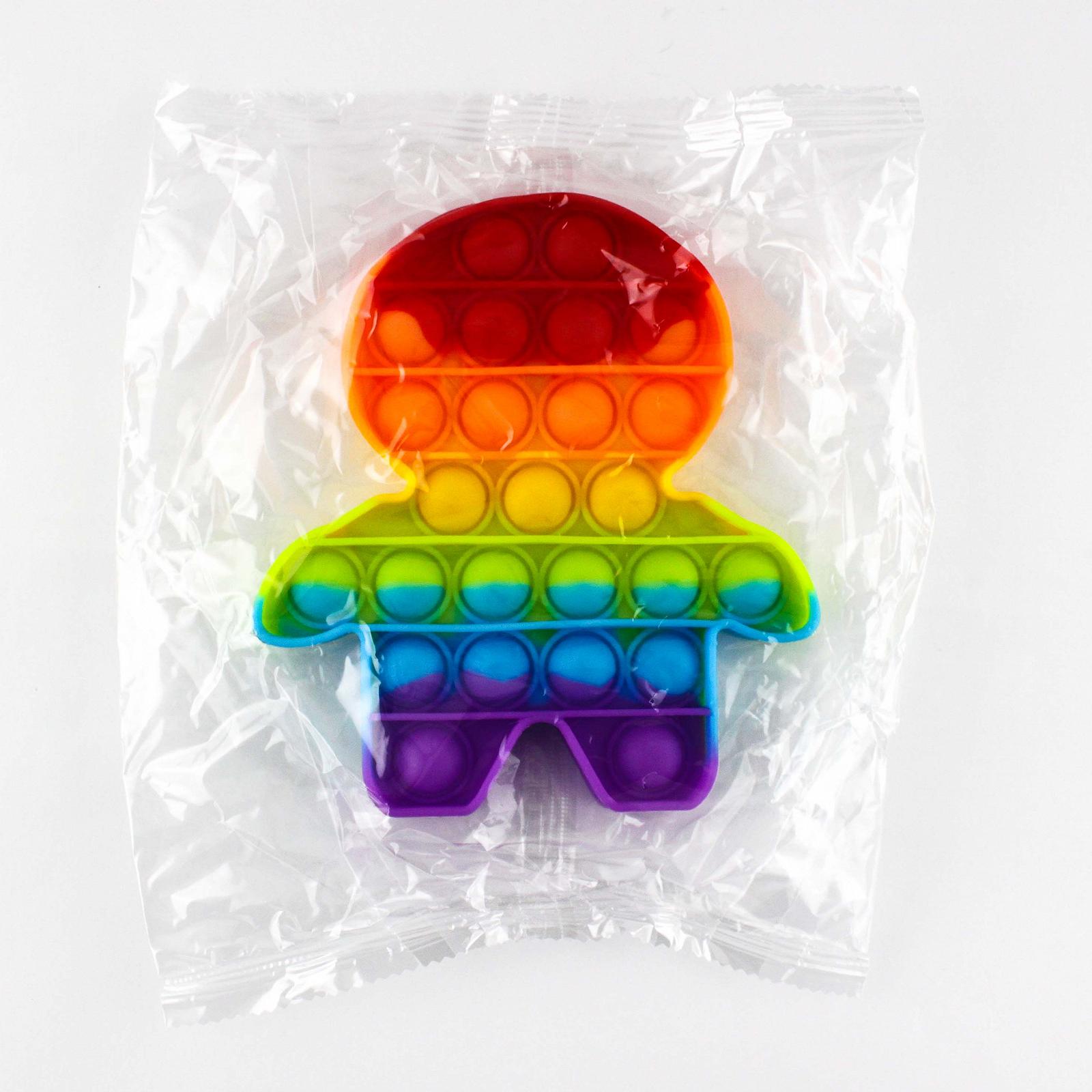 Пузырчатая игрушка Pop It Поп Ит антистресс Нажми пузырь Человечек2 радужный 102740, фото №1