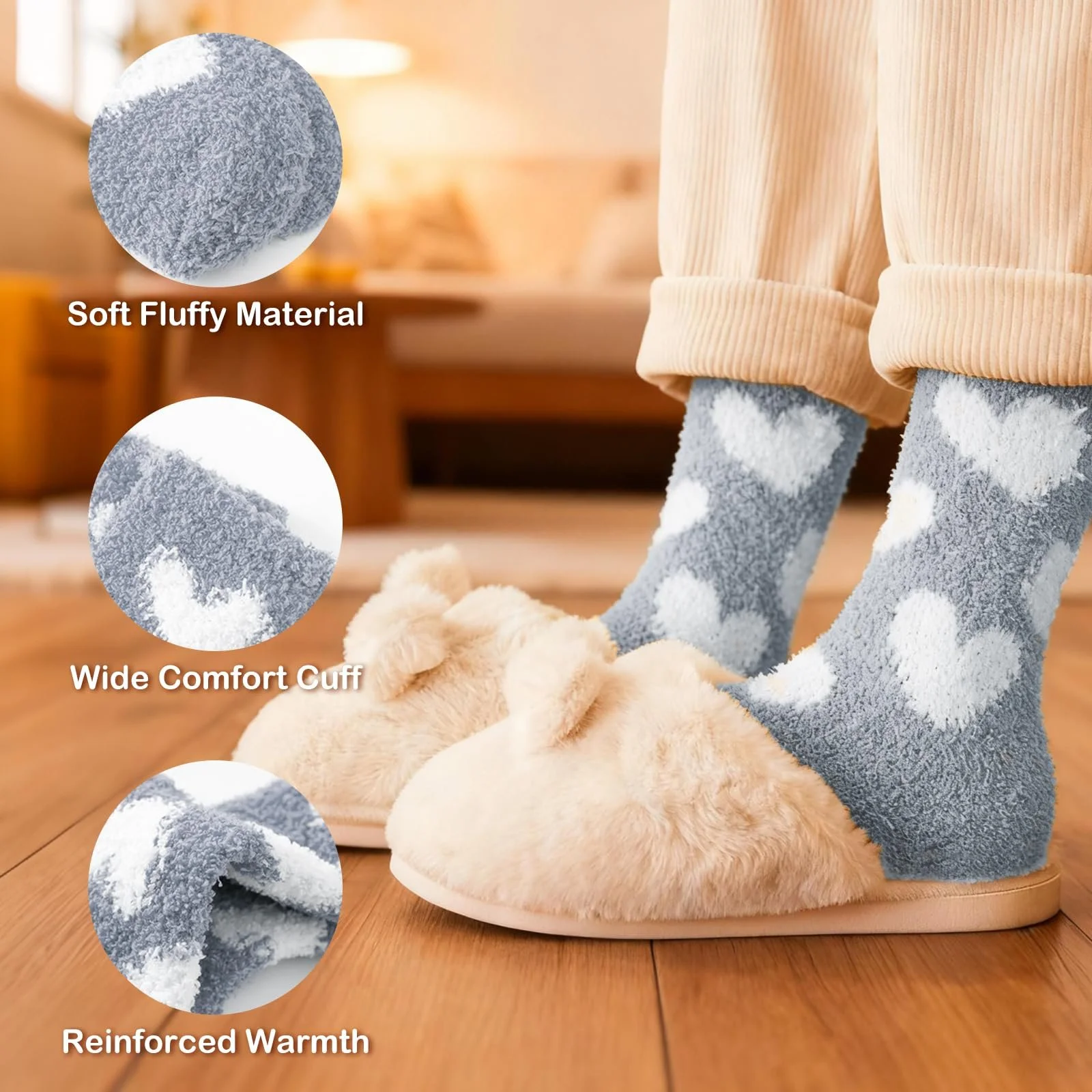 4 пари м'яких шкарпеток для жінок, фото №4