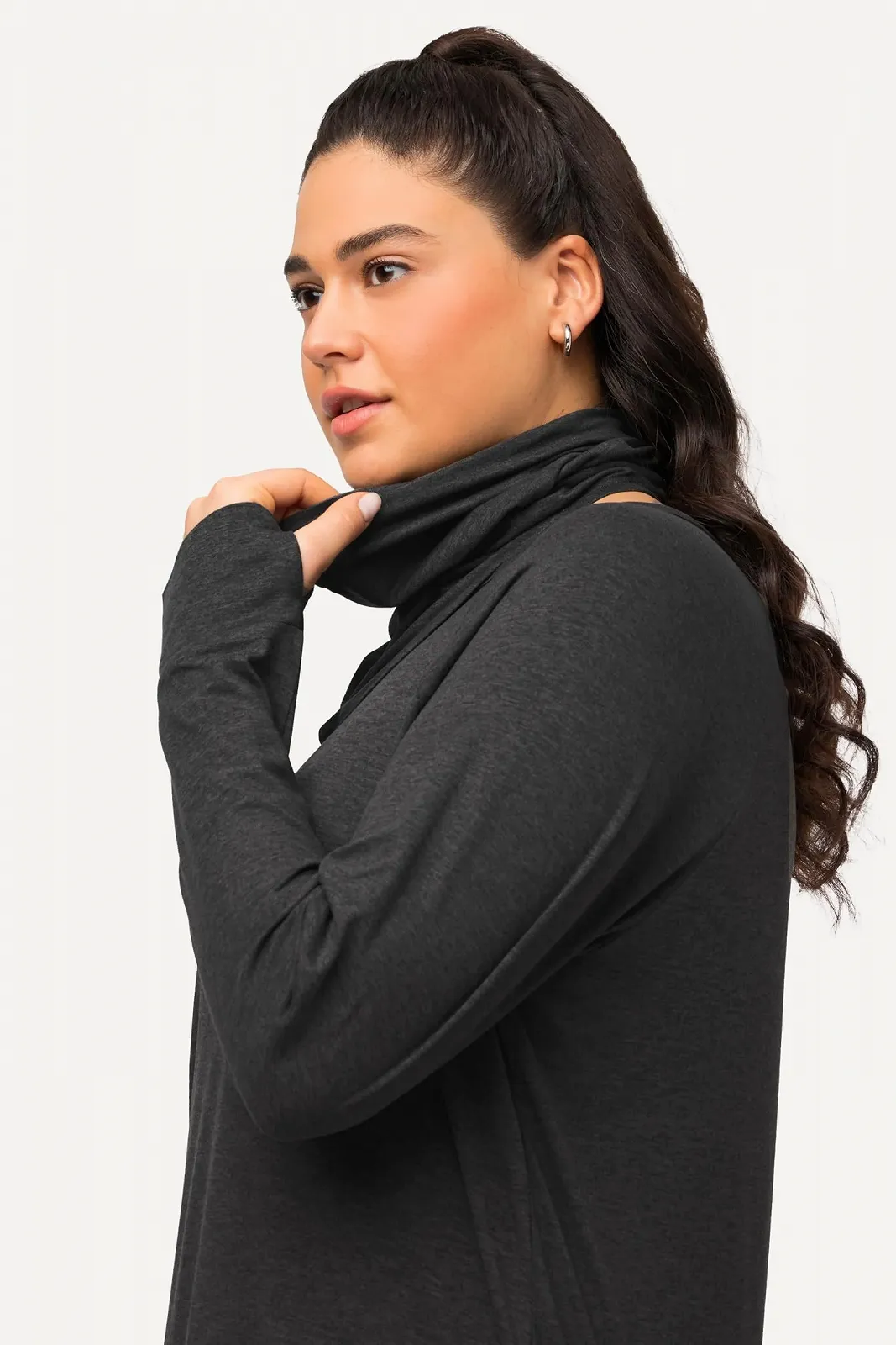 Жіночий светр Ulla Popken великого розміру, дуже м'який, отвір для великого пальця 821600, фото №5