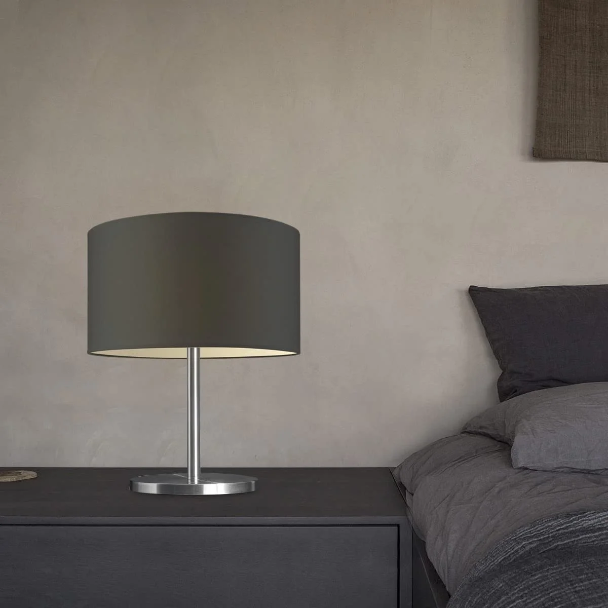 Настільна лампа Home Sweet Home Mauro Modern 40/40/35.6 см з тканинним абажуром E27 з вимикачем антрацит, фото №2