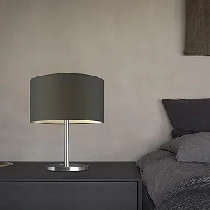 Настільна лампа Home Sweet Home Mauro Modern 40/40/35.6 см з тканинним абажуром E27 з вимикачем антрацит synthetic.ua - Фото 1