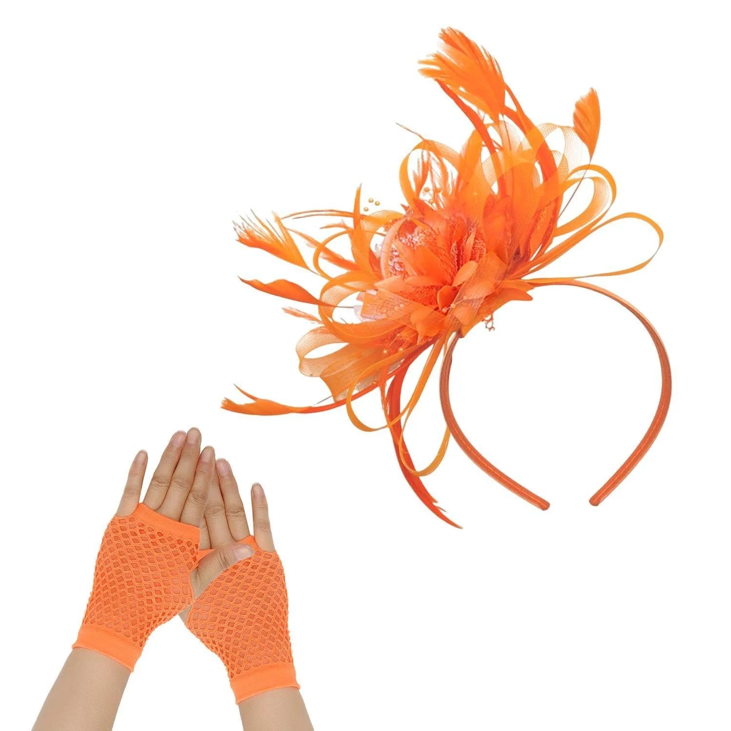 Обруч пір'яний Помаранчевий, фото №1