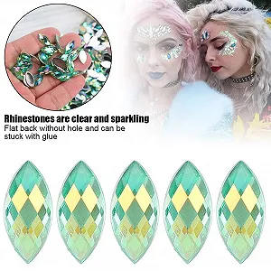 Стрази Кінське око AB кольору, Стрази Блискучі стрази з плоскою задньою частиною, Акрилові аксесуари для DIY прикрас synthetic.ua - Фото 1