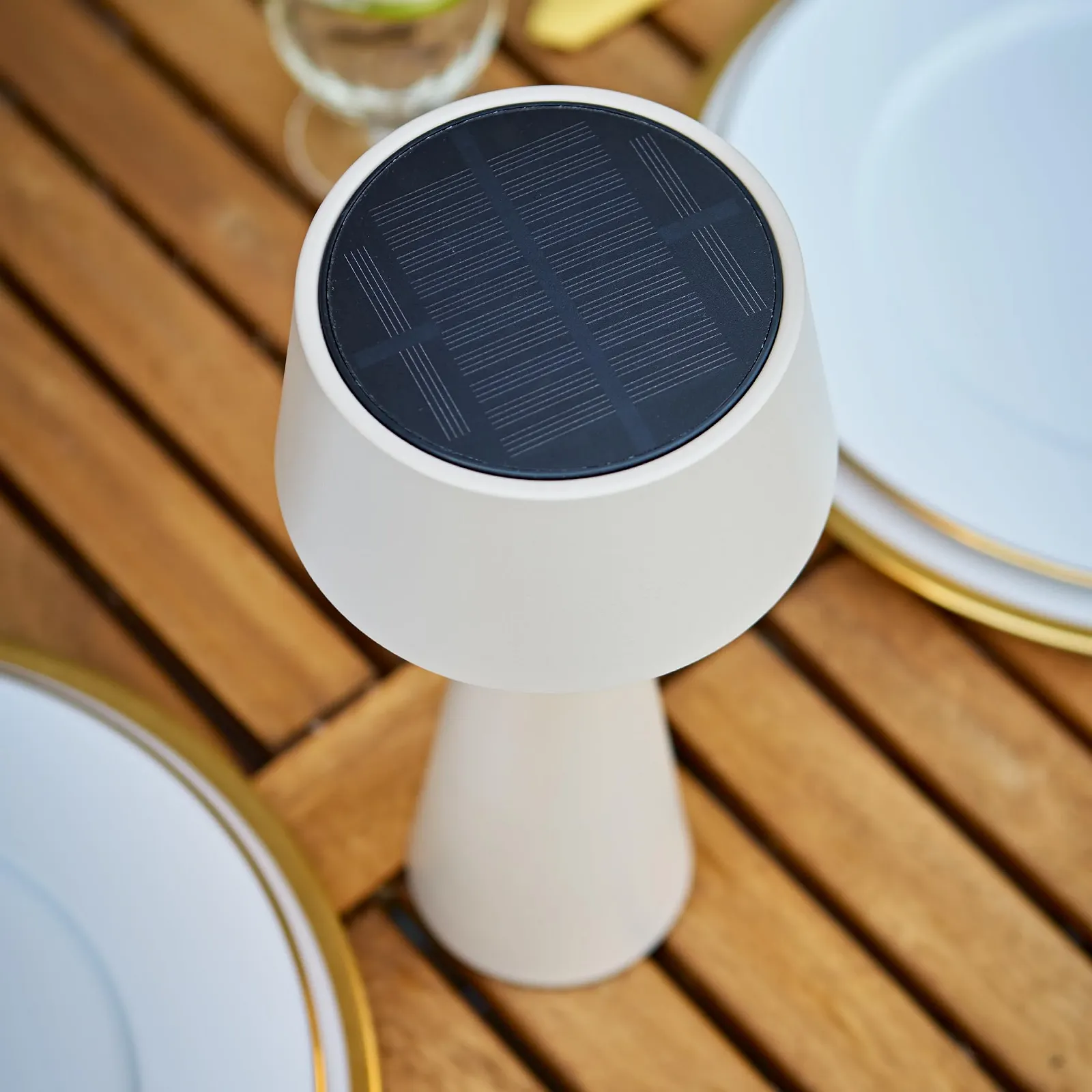 Настільна лампа SIGOR Solino сонячна акумуляторна LED димована IP44 з магнітним шарніром Beige, фото №8