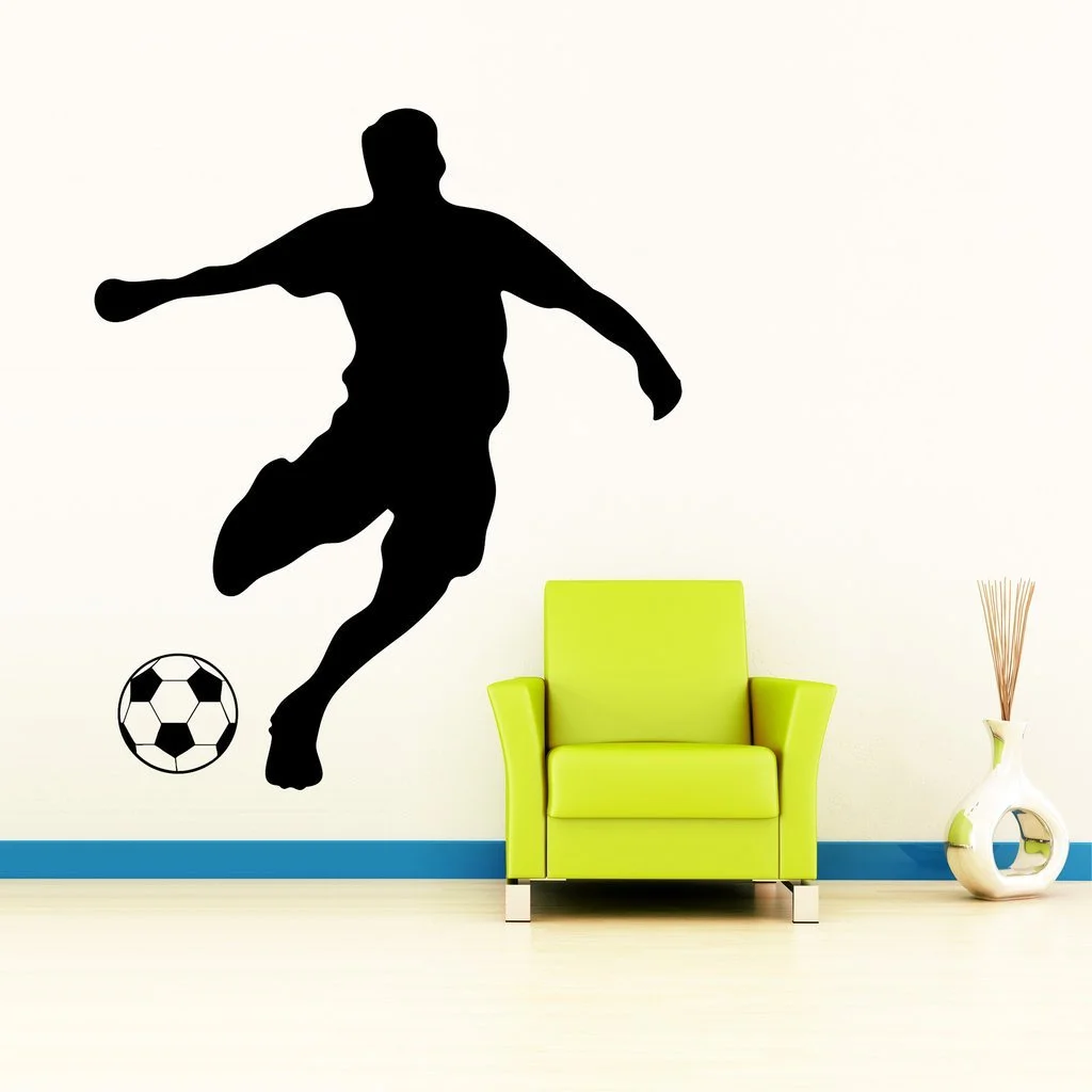 Наклейка на стену Футболист 115 x 133 см Black, фото №2