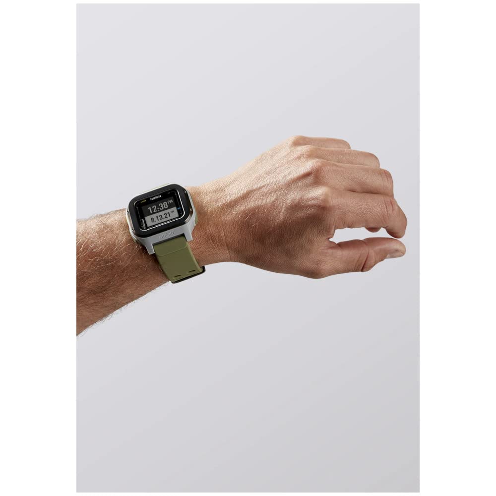 Часы Nixon Digital Автомат A1324-2072-00 Пластиковый Ремешок Ганметалл/Сурплюс, фото №5