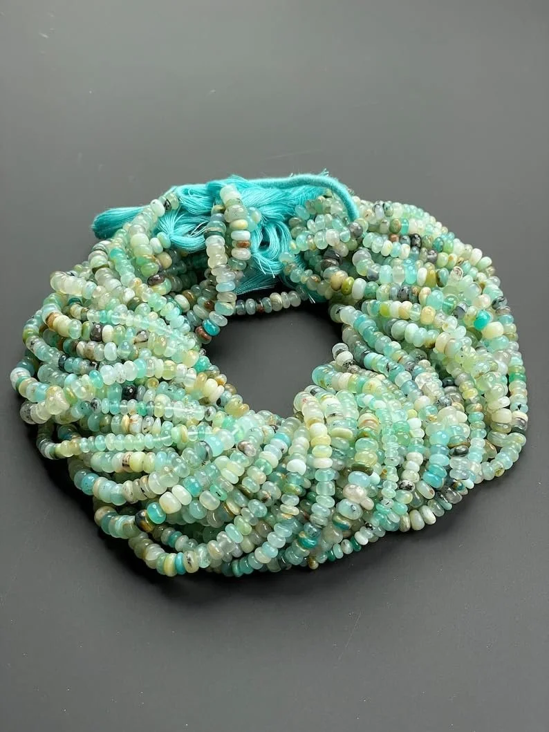 Бусины из натурального перуанского опала Rondella, ограненные, 4 мм, нить длиной 33 см, камни для изготовления ювелирных изделий для ожерелья, браслета, фото №6