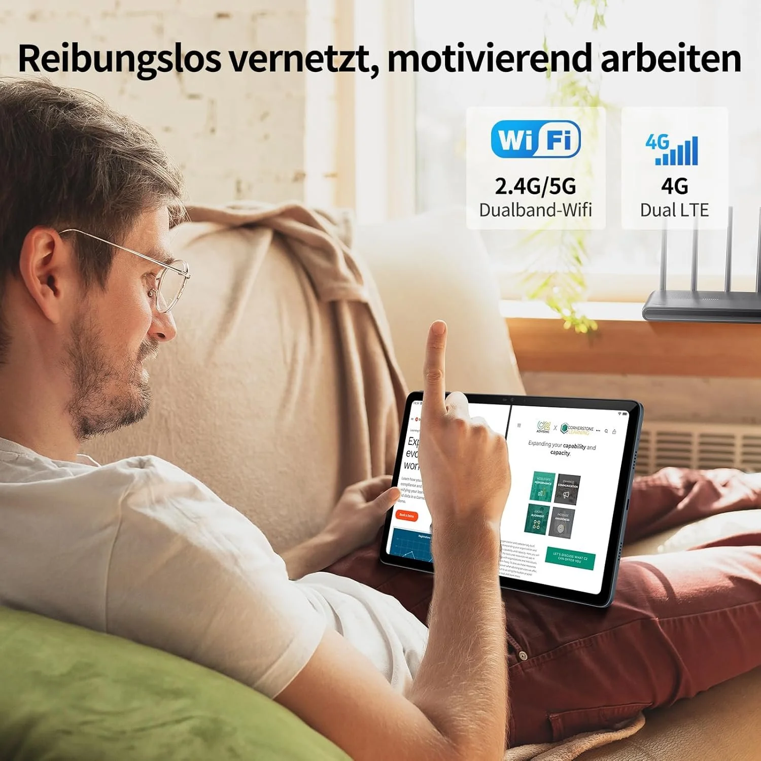 Планшет 10.4" Full HD Doogee T20S (8+7)/128Gb 4G 2-SIM 8 ядер Android 14 7500 mAh Синій, фото №4