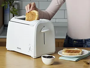 Тостер Krups Pro Aroma KH151110 Короткий слот 2 слоти 6 рівнів підсмажуванняБілий synthetic.ua - Фото 1