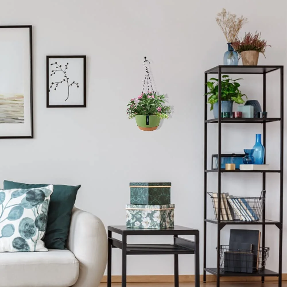 Підвісні горщики 2 шт. 21 см з дренажем та піддоном, фото №5