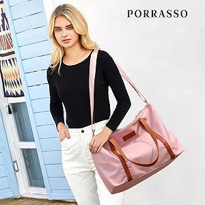 Сумка-тоут PORRASSO для ноутбука женская 15.6 дюйма розовая synthetic.ua - Фото 1