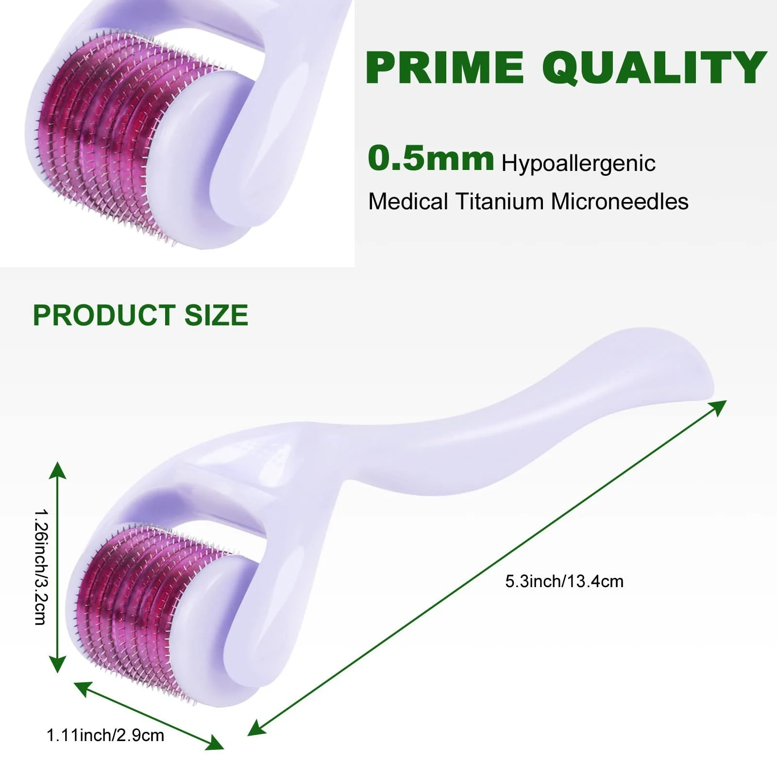 Дермаролер URAQT, ролик з мікроголками для обличчя та тіла, ролик для росту бороди, фото №2