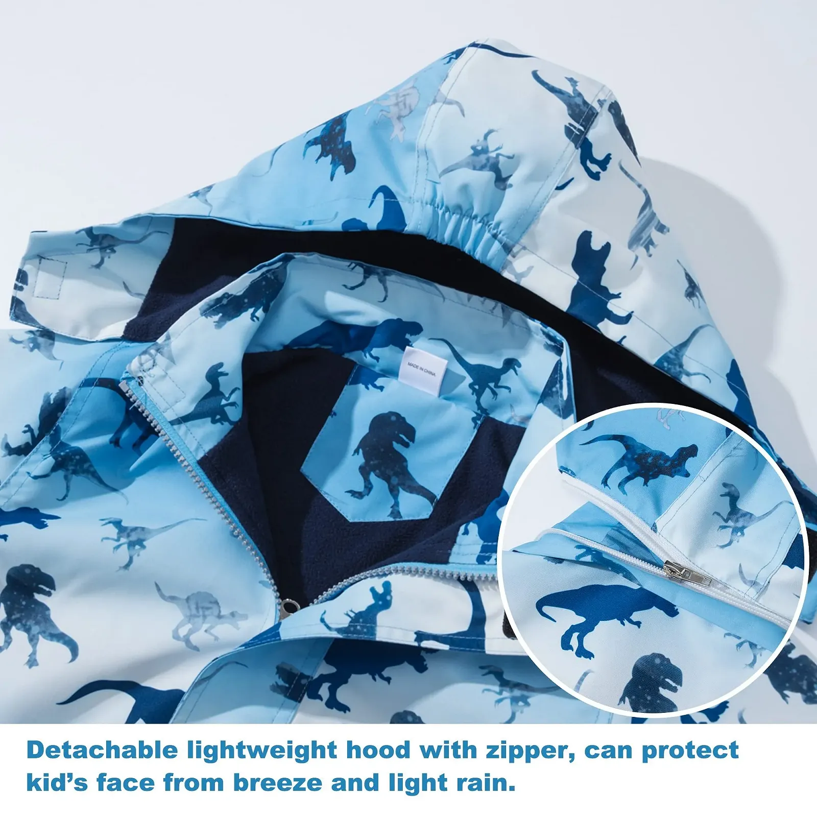 Дитяча дощова куртка з капюшоном для активного відпочинку, водонепроникна, фото №3