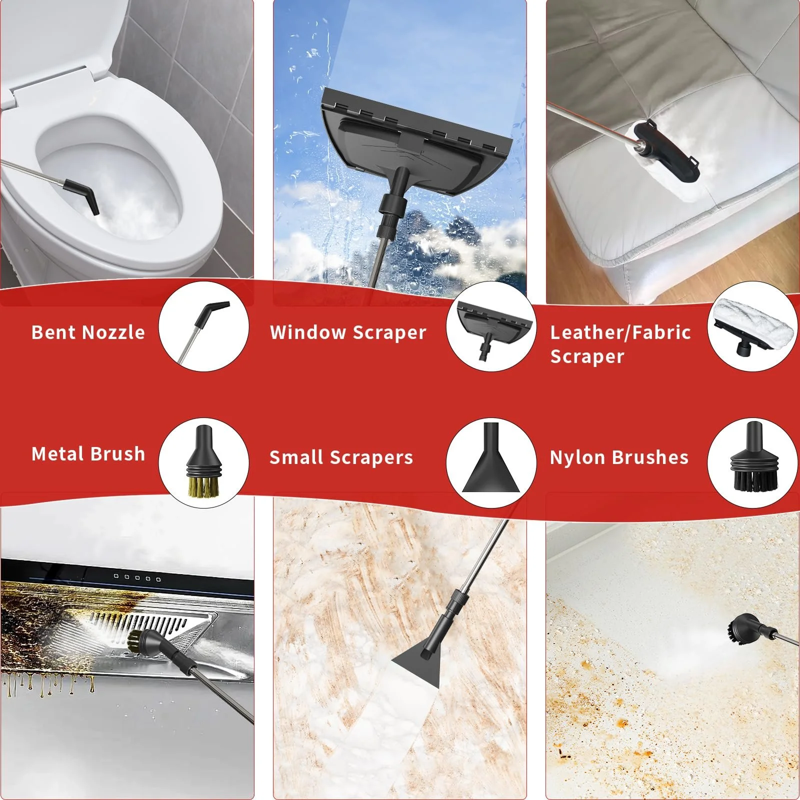 Ручний пароочисник 2500 Вт 1,6 л 3 бар 16 аксесуарів компактний, фото №6 Ручний пароочисник 2500 Вт 1,6 л 3 бар 16 аксесуарів компактний, фото №6