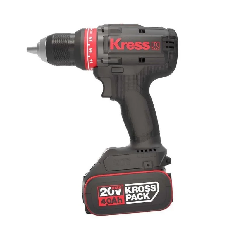 Дриль-шуруповерт акумуляторний KRESS KUA72.1 / Безщітковий / 65 Нм / 2000 об/хв / 13 мм патрон / Німецький виробник / Чорний-Червоний, фото №3