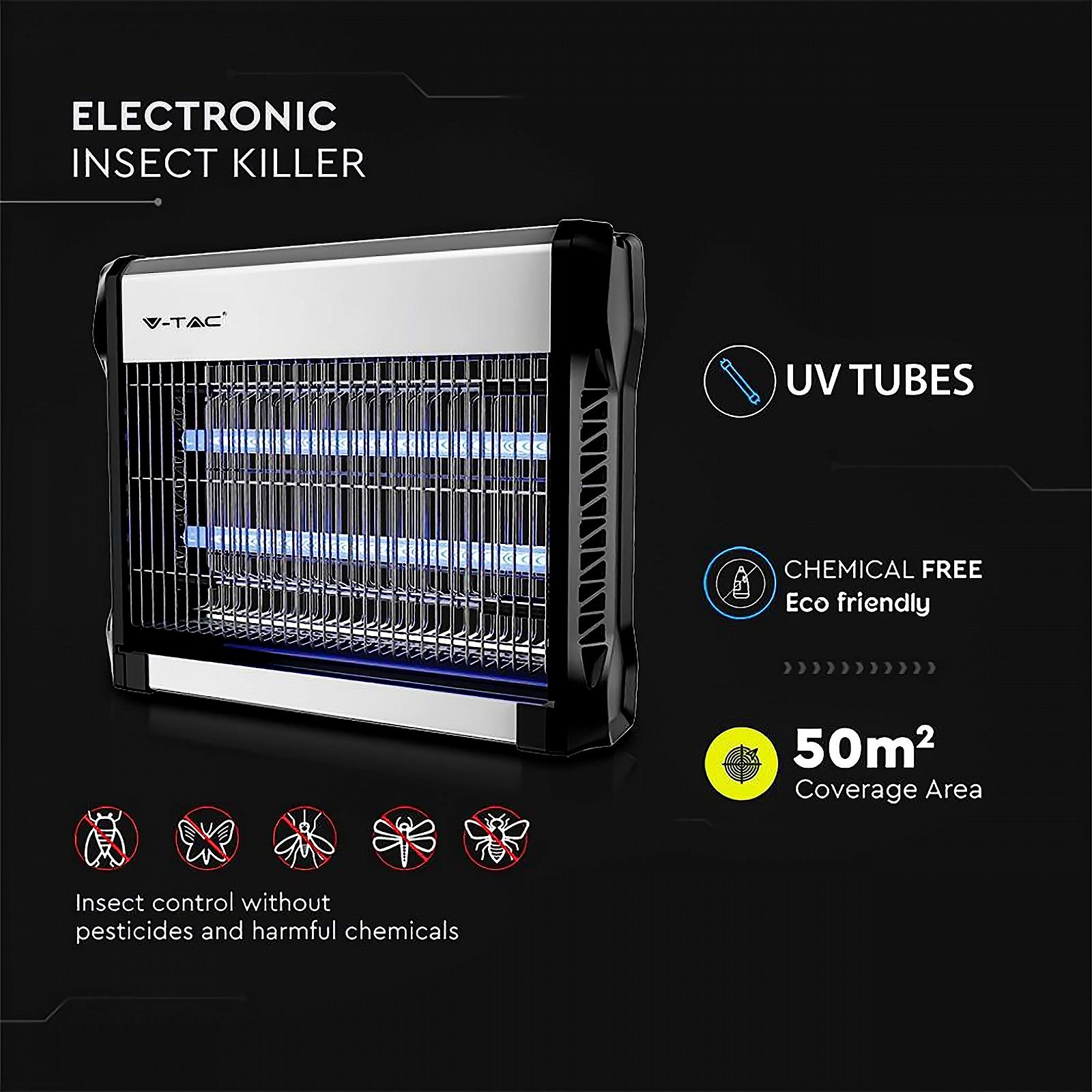 Електричний знищувач комах V-TAC 16 Вт 50 м² Slim UV LED Blue, фото №5 Електричний знищувач комах V-TAC 16 Вт 50 м² Slim UV LED Blue, фото №5