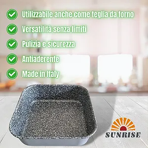 Противень для выпечки Sunrise для фритюрниц для печей Алюминий Антипригарное покрытие Каменный вид Квадратная форма 20 см synthetic.ua - Фото 1