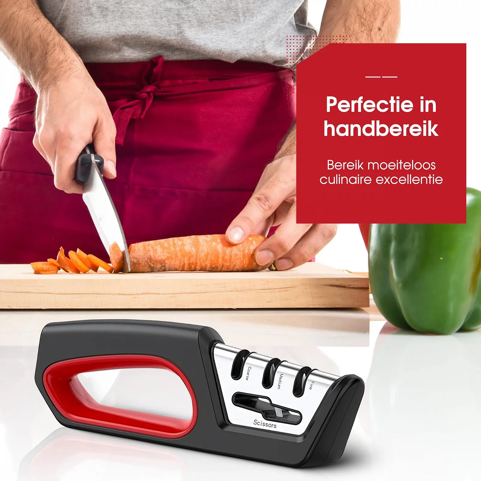 Точило для ножів та ножиць 4 в 1 3-рівневе ручне, фото №4