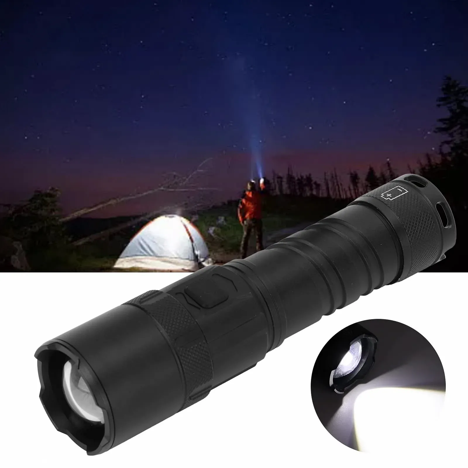 Кемпинговый фонарь LED Ultra Bright USB зарядка Алюминиевый сплав Регулируемый фокус света для походов кемпинга чрезвычайных ситуаций 245 г, фото №5