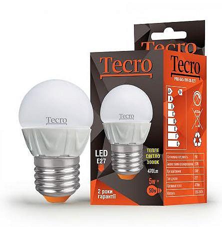 Лампа LED Tecro PRO-G45-5W-3K-E27 5W 3000K E27, фото №1