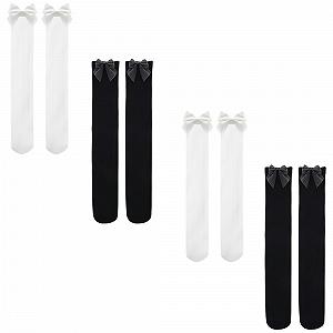 Чулки Overknee Женские 4 пары Белый, Черный - Фото 1