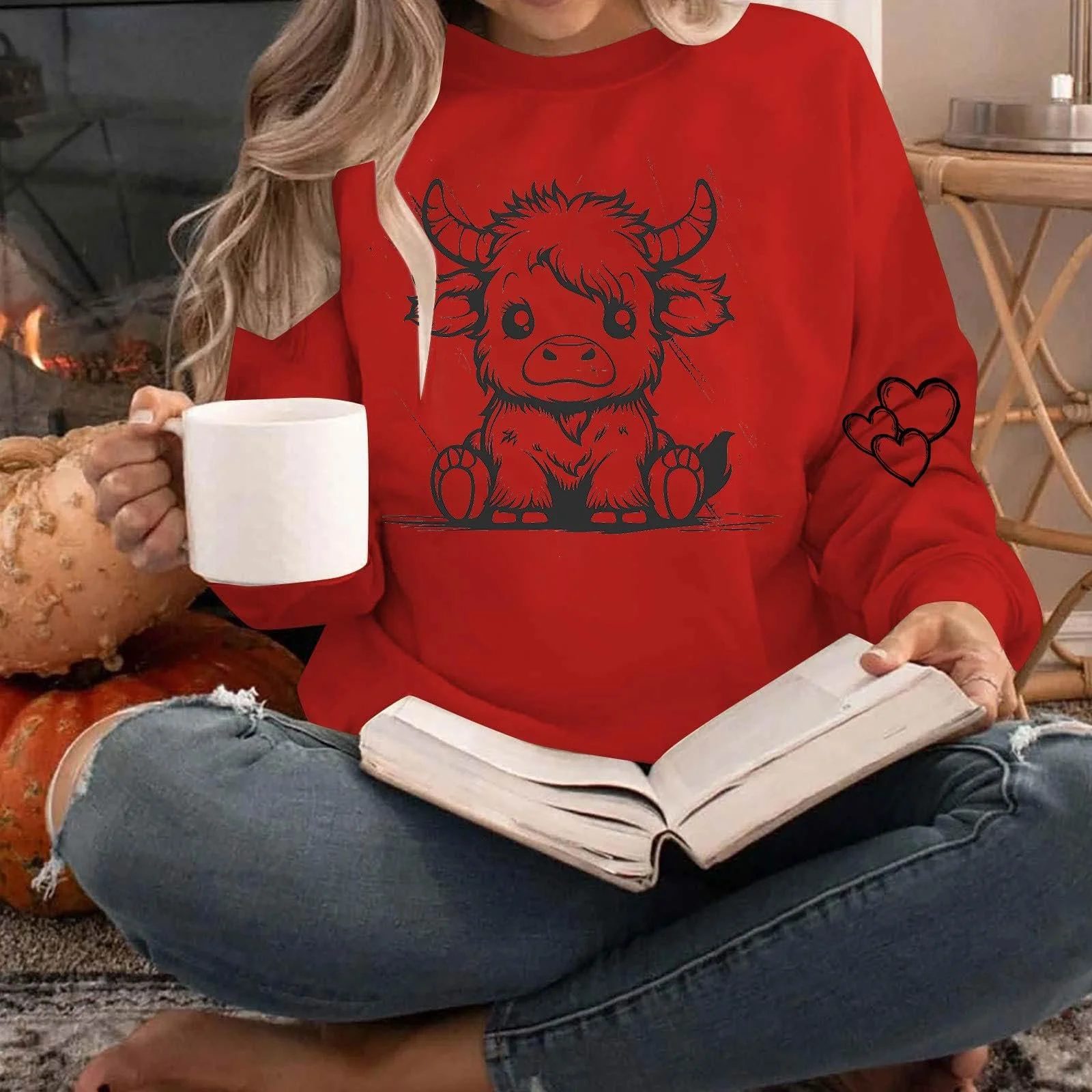 Лонгслив Komiseup Basic Круглый вырез Животные мотивы M, фото №4