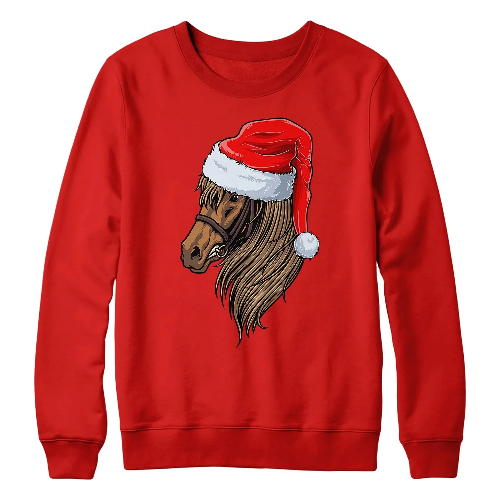 Толстовка Purple Print House для девочек Лошадь Рождественская Толстовка Санта Всадница Свитер Рождество Конный спорт Дети, фото №1