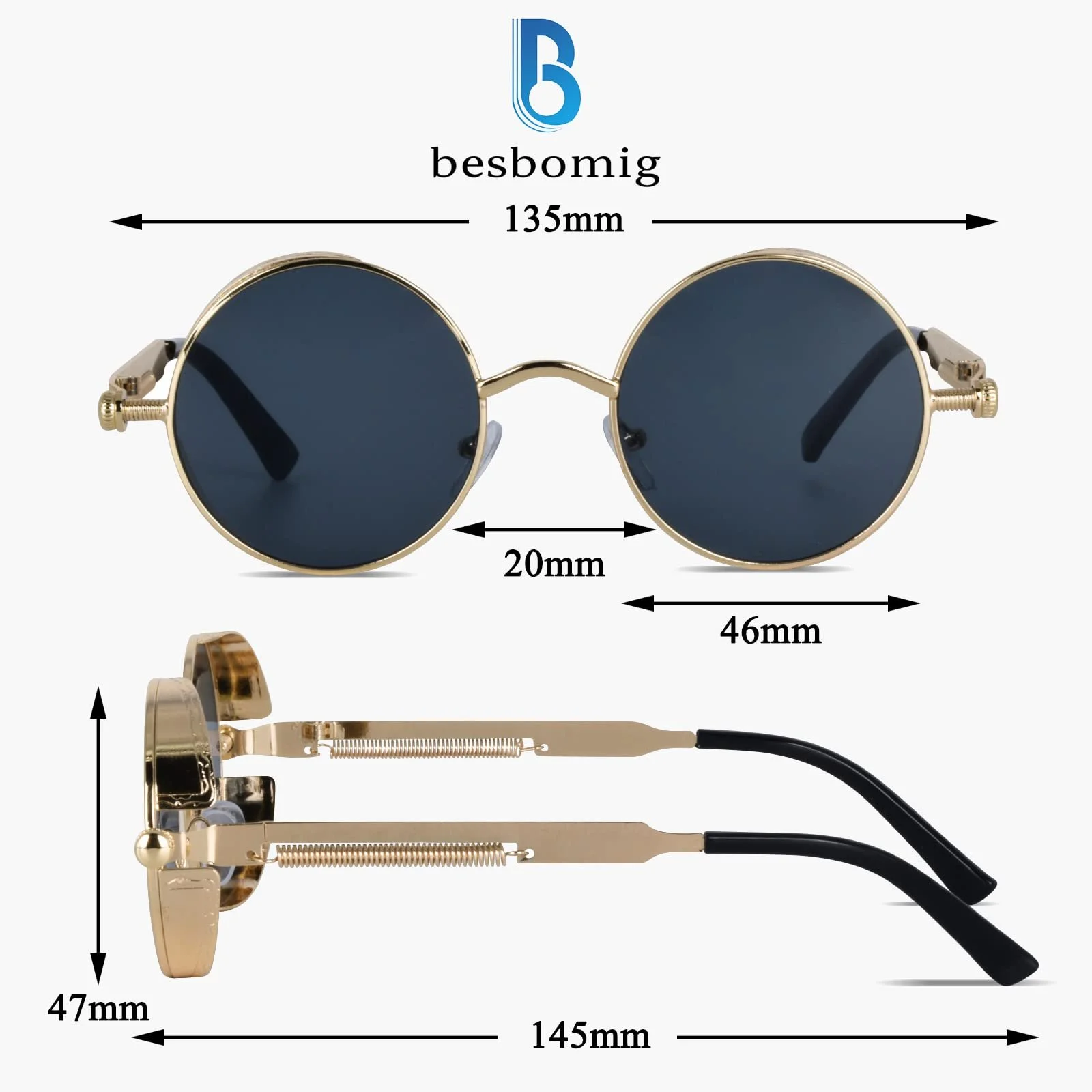 Класичні поляризовані сонцезахисні окуляри Унісекс besbomig Ретро, фото №3