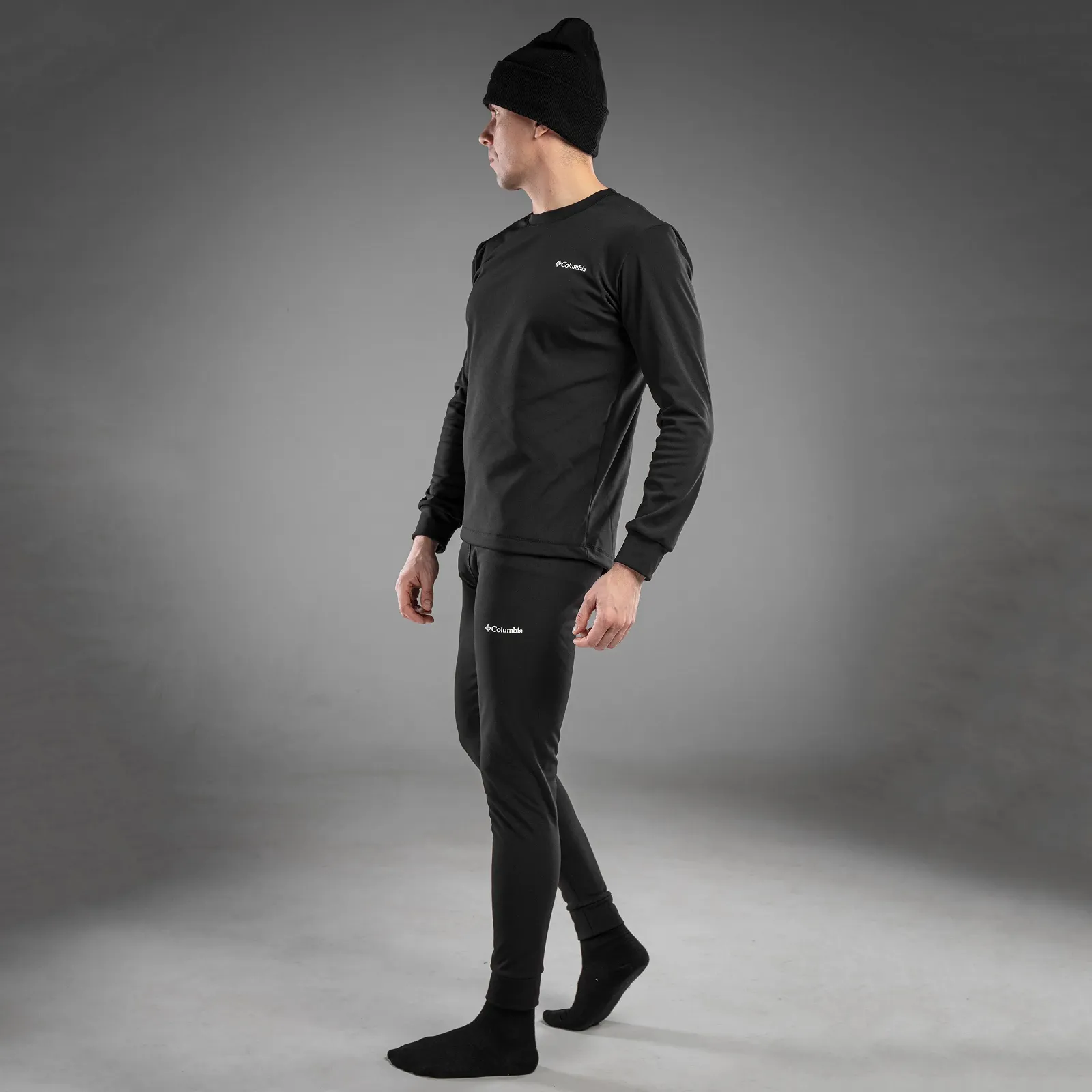 Чоловіча термобілизна Columbia чорний комплект зимовий на флісі, фото №6 Чоловіча термобілизна Columbia чорний комплект зимовий на флісі, фото №6
