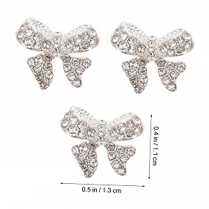 Подвеска для ногтей Бантик Металлический Серебряный, 5 шт synthetic.ua - Фото 1