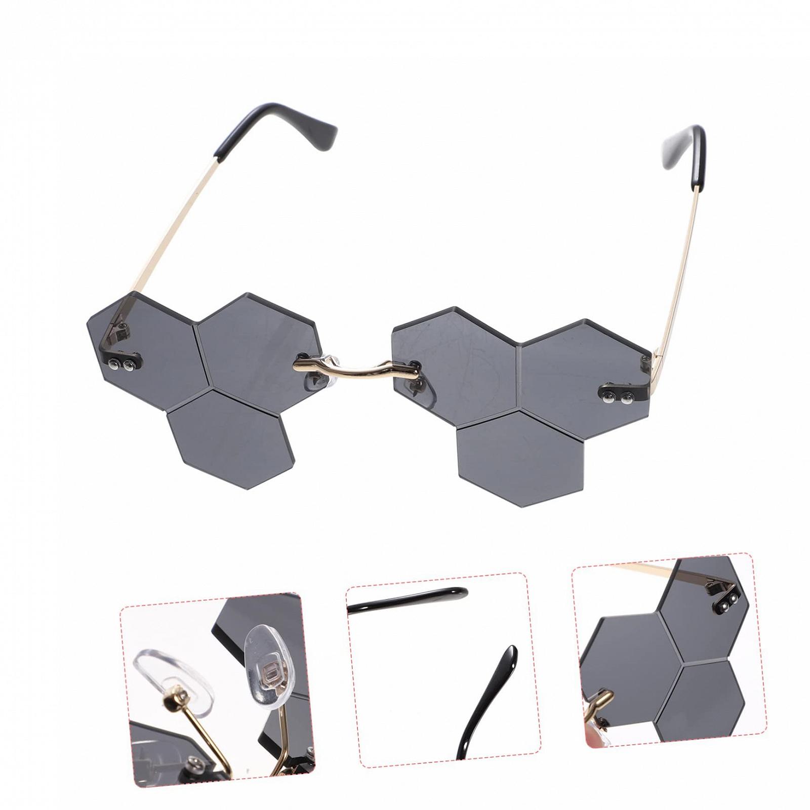 Сонцезахисні окуляри прямокутні Unisex PACKOVE 3 пари без оправи для вечірок та косплею, фото №5