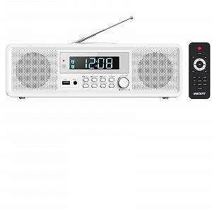 Компактне радіо з CD-програвачем, FM-радіо, з Bluetooth, USB, MP3, AUX, цифровий подвійний будильник, відтворення CD-R/CD-RW/MP3/WMA - Фото 1