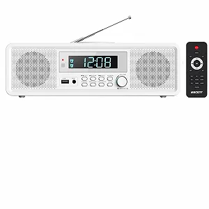 Компактне радіо з CD-програвачем, FM-радіо, з Bluetooth, USB, MP3, AUX, цифровий подвійний будильник, відтворення CD-R/CD-RW/MP3/WMA - Фото 1