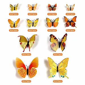Наклейки на стіну 3D Метелики 72 шт. Жовті synthetic.ua - Фото 1