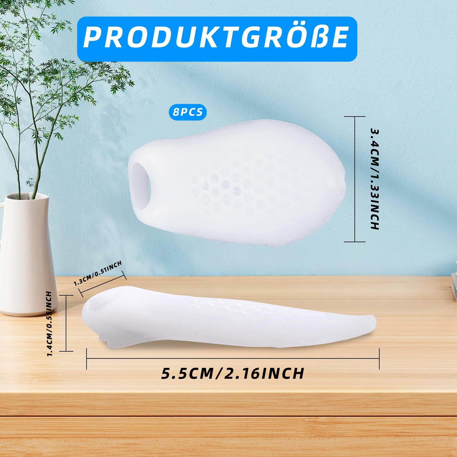 Коректор великого пальця стопи White 8 шт з роздільником, захисні накладки для мізинця, фото №2