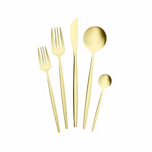 Набор столовых приборов на 6 персон Karaca Orion Mat с коробкой, золотой шампань, 30 предметов - Фото 1
