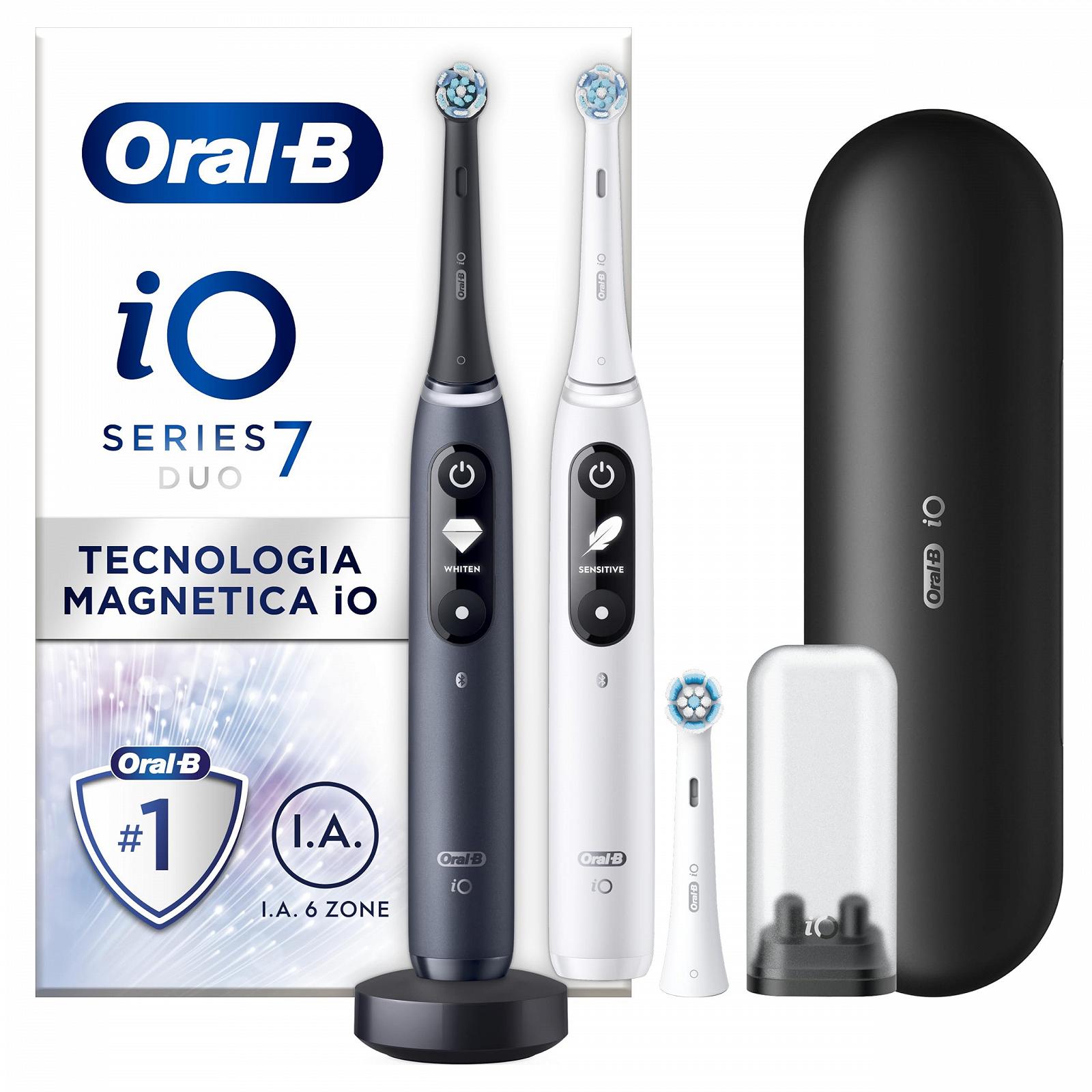 Електрична зубна щітка Oral-B iO 7 Duo 5 режимів 2 ручки Black and White, фото №1
