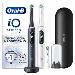 Електрична зубна щітка Oral-B iO 7 Duo 5 режимів 2 ручки Black and White - Фото 1