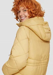 Пальто QS стьобане з капюшоном synthetic.ua - Фото 1