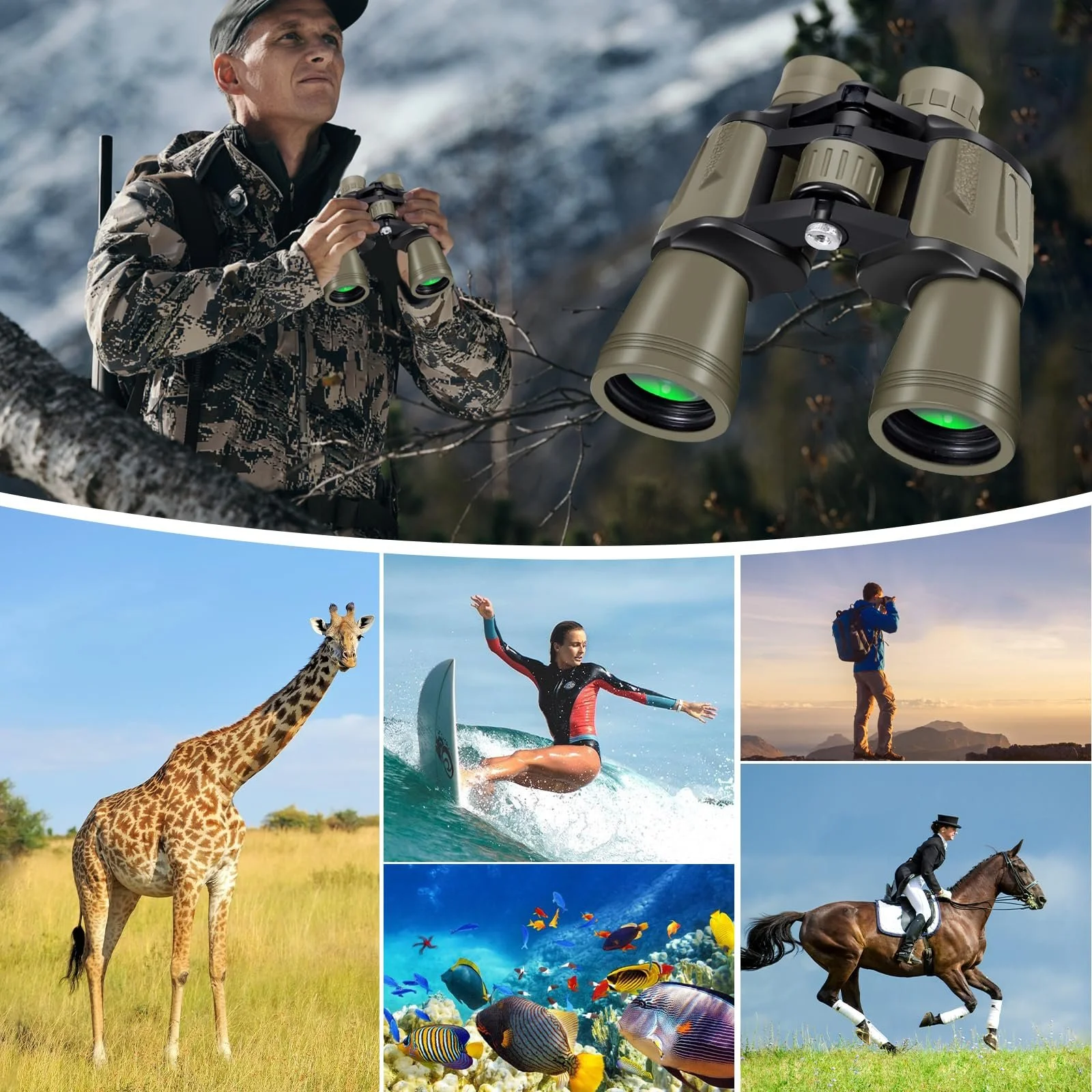 Бінокль 20x50 HD FMC Waterproof Smartphone Adapter, фото №4