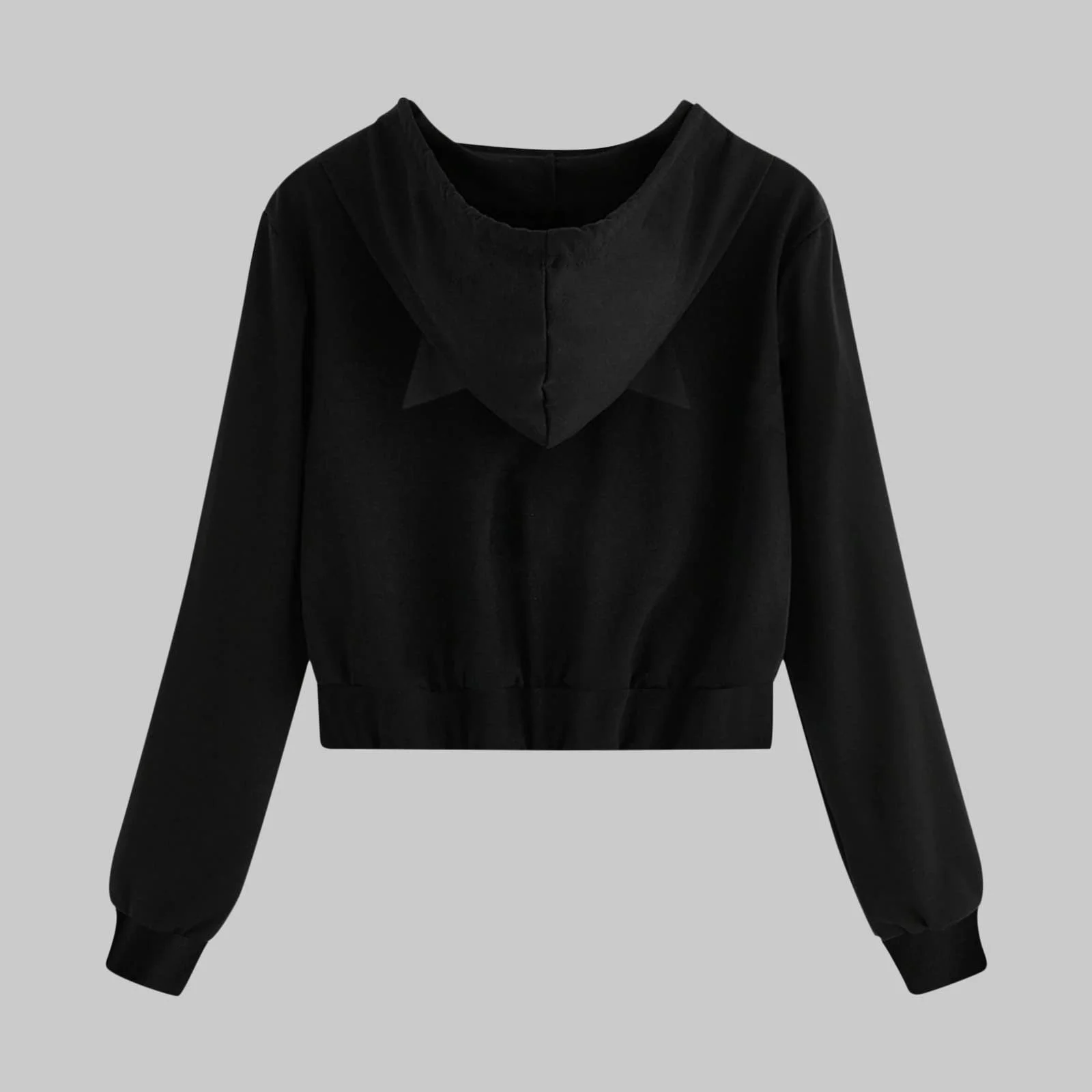 Повседневная Толстовка с капюшоном Женская Кофта с длинными рукавами с кошачьими ушками Oversized Толстовка Женский Худи с длинными рукавами Милый кошачий свитшот с капюшоном Куртка с капюшоном Черный Белый Fitness Autumns, фото №5