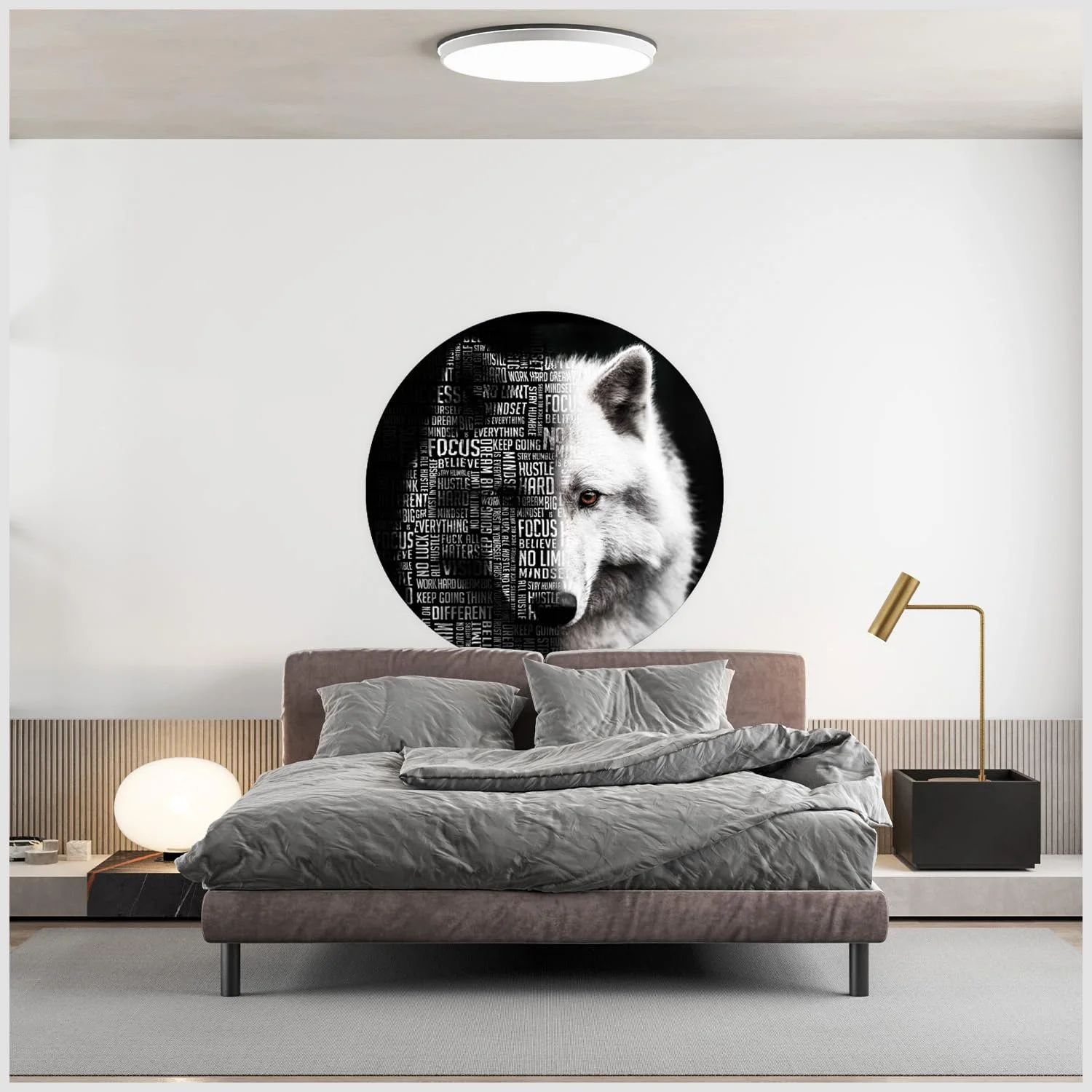 Наклейка на стіну кругла Wolf Mindset діаметр 100 см, фото №3 Наклейка на стіну кругла Wolf Mindset діаметр 100 см, фото №3