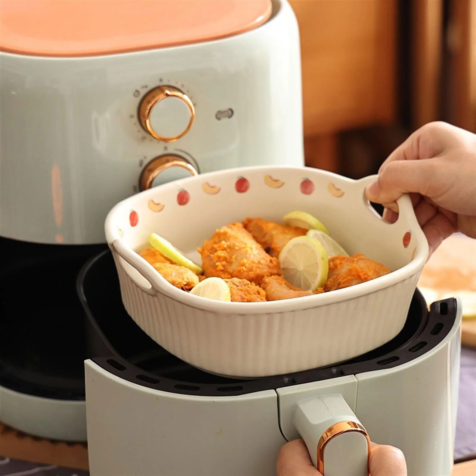 Форма для запекания Керамическая 900 мл 21 x 18.8 x 6.7 см Термостойкая с ручками, фото №4